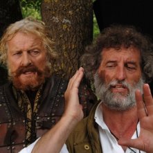 Rutger Hauer e il regista Renzo Martinelli sul set del film Barbarossa