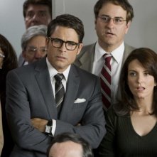 Rob Lowe e Tina Fey in una scena del film The Invention of Lying