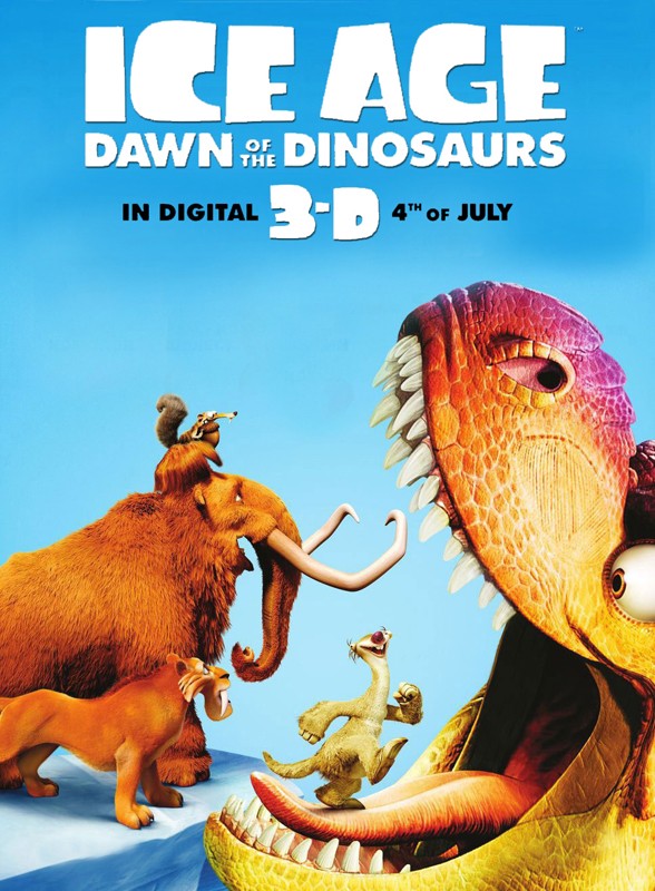 Il Poster Americano Del Film D Animazione Ice Age 3 Dawn Of The Dinosaurs 131888