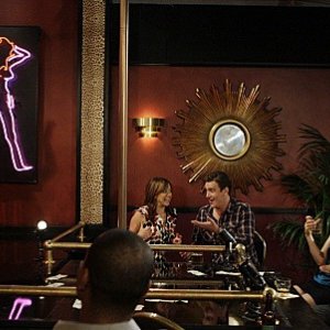 Neil Patrick Harris, Jason Segel, Cobie Smulders ed Alyson Hannigan nell'episodio Double Date di How I Met Your Mother