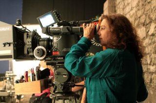 Stefania Sandrelli sul set di Christine Cristina, suo primo film da regista