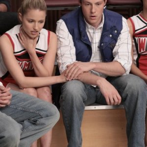 Dianna Agron e Cory Monteith nell'episodio Takedown della serie Glee