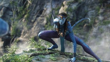 Neytiri, of the Na'vi clan in a sequence from James Cameron's blockbuster film, Avatar