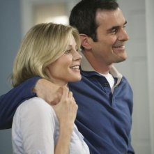Julie Bowen e Ty Burrell in una scena dell'episodio The Incident della serie Modern Family