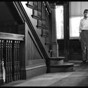 Anthony Perkins e Vera Miles in una scena del film Psycho ( 1960 )