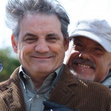 Luciano Capponi (regista) e Francesco Salvi (prof. Chenier) sul set di Butterfly Zone - Il senso della farfalla