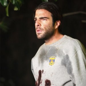 Zachary Quinto in una scena di Hysterical Blindness, dalla quarta stagione di Heroes