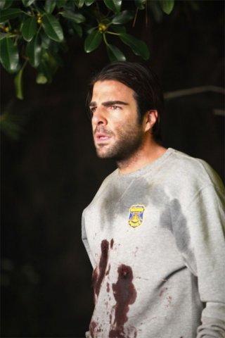 Zachary Quinto in una scena di Hysterical Blindness, dalla quarta stagione di Heroes