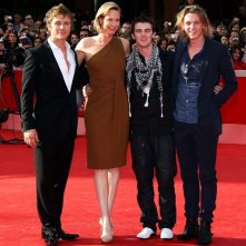 Festival di Roma 2009 - le star di New Moon Jamie Campbell Bower, Charlie Bewley e Cameron Bright con la sceneggiatrice Melissa Rosenberg