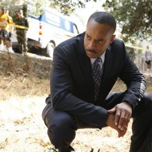 Il Direttore Vance (Rocky Carroll) sulla scena del crimine nell'episodio Endgame di Navy NCIS