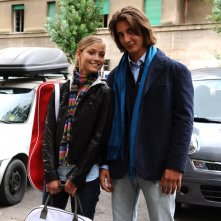Veronica Oliver con Andrea Maj Beretta sul set di Amore 14