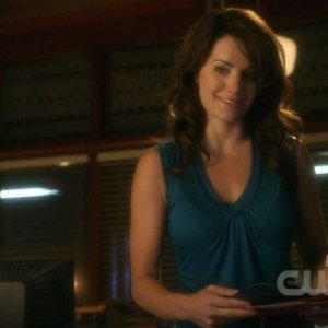 Una sorridente Erica Durance nell'episodio Rabid di Smallville