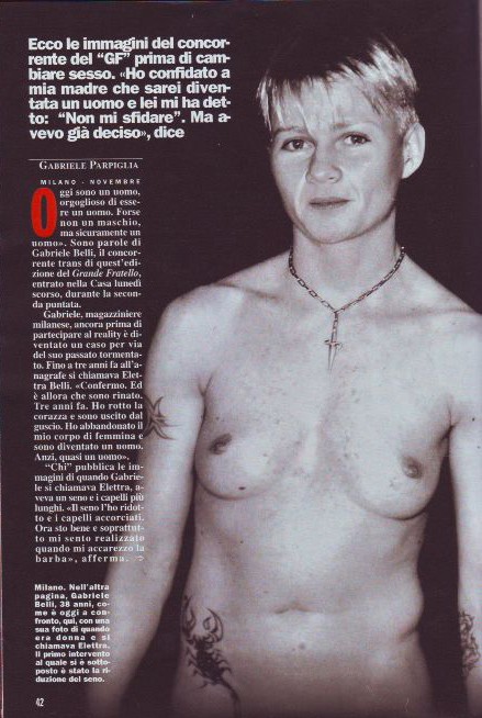 Gf10 Una Immagine Di Gabriele Belli A Seno Nudo Quando Era Ancora Donna Pubblicata Da Chi 136902