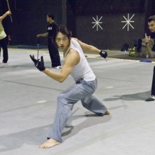 L'attore e popstar Rain si prepara ad una sequenza del film Ninja Assassin