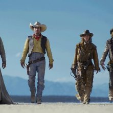 Melvil Poupaud, Jean Dujardin, Sylvie Testud e Michaël Youn nel film Lucky Luke