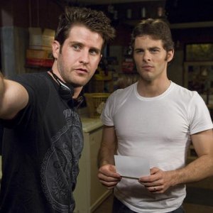 Richard Kelly e James Marsden sul set di The Box, di Richard Kelly