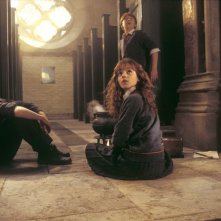 Rupert Grint, Daniel Radcliffe ed Emma Watson in una scena di Harry Potter e la Camera dei Segreti