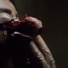 Veronica Lazar in una agghiacciante sequenza del film E tu vivrai nel terrore - L'aldilà ( 1981 )