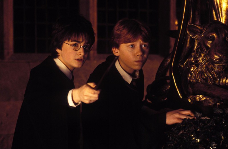 Daniel Radcliffe e Rupert Grint in una scena di Harry Potter e la camera dei segreti