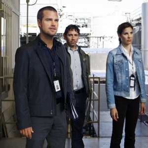 G (Chris O'Donnell), Max Tyrus (Gregory Sims) e Kensi (Daniela Ruah) in una scena dell'episodio Pushback di NCIS: Los Angeles