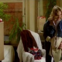 Catriona MacColl e Giovanni Frezza in una scena del film Quella villa accanto al cimitero ( 1981 )