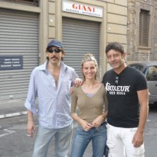 Marzia Fontana sul set di Io e Marylin di Pieraccioni con Luca Laurenti e Massimo Ceccherini
