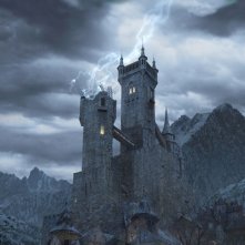 Il castello di Frankenstein viene colpito da un fulmine nel film Van Helsing