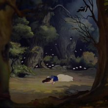 Biancaneve spaventata in una scena del film d'animazione Biancaneve e i sette nani ( 1937 )