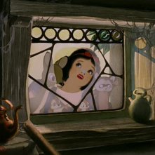 Biancaneve e i suoi animali in una scena del film d'animazione Biancaneve e i sette nani ( 1937 )