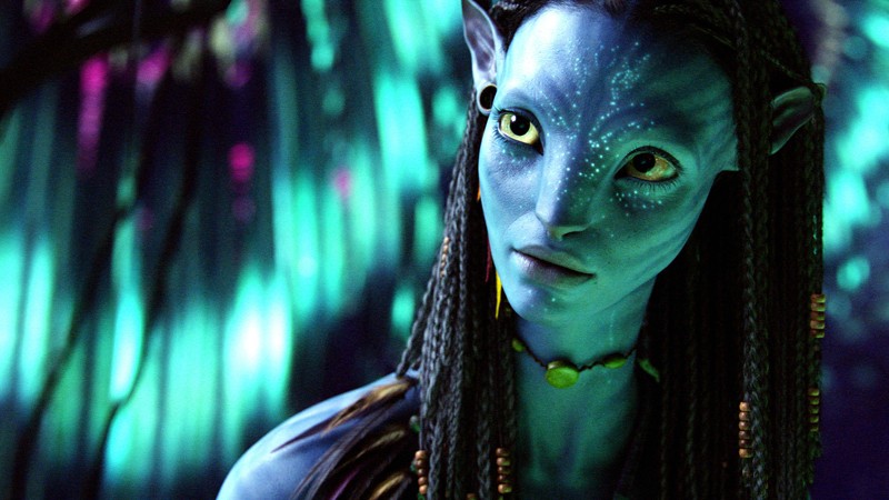 Zoe Saldana in una sequenza di Avatar