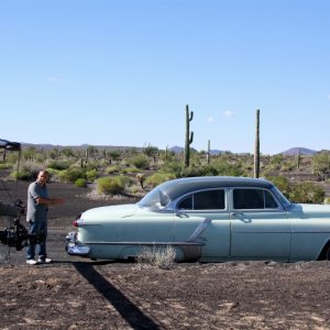 Massimo Polidori sul set in Messico del film Viaggio a Tulum