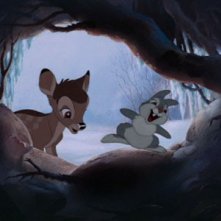 Il cerbiatto con l'amico Tamburino nel film Bambi ( 1942 )