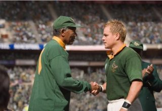 Morgan Freeman e Matt Damon, protagonisti di Invictus