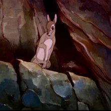 Faline in una drammatica scena del film d'animazione Bambi