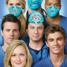 Una foto promo di: Eliza Coupe, John C. McGinley, Donald Faison, Michael Mosley, Zach Braff, Dave Franco e Kerry Bishe per la stagione 9 di Scrubs