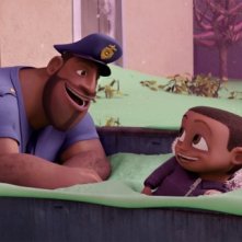 Una scena del film di animazione Piovono polpette