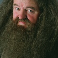 Rubeus Hagrid (Robbie Coltrane) in un'immagine promo in primo piano per Harry Potter e il Prigioniero di Azkaban