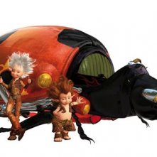 Un'immagine di Arthur insieme al principe Betameche e uno dei bizzarri personaggi del film Arthur e la vendetta di Maltazard