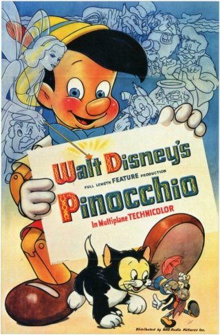 Una bella locandina del film d'animazione Pinocchio