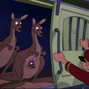 Una coppia di canguri in una scena del film d'animazione Dumbo