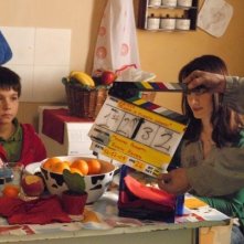 Crisula Stafida e Luca Gaggiano sul set del film Quando si diventa grandi