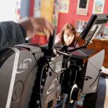 Crisula Stafida sul set del film Quando si diventa grandi