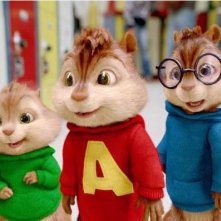 Gli allegri Theodore, Alvin e Simon in una scena del film Alvin Superstar 2