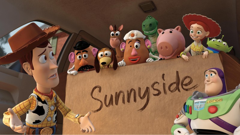 Uma imagem dos fofos protagonistas do filme Toy Story 3
