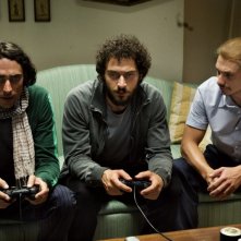 Marco Cocci, Claudio Santamaria e Giorgio Pasotti in una scena del film Baciami ancora