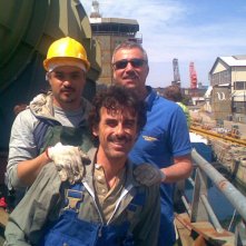 Foto dal set di Gli ultimi del paradiso con Ilir Jacellari, Massimo Ghini e Thomas Trabacchi