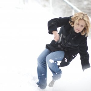 Isabella Ferrari in una scena della fiction Nel Bianco