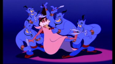 Una divertente scena del film d'animazione Aladdin ( 1992 )