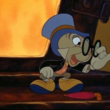 Il Grillo parlante in una scena del film d'animazione Pinocchio (1940)