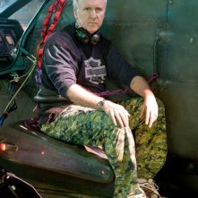 Il regista James Cameron sul set di Avatar